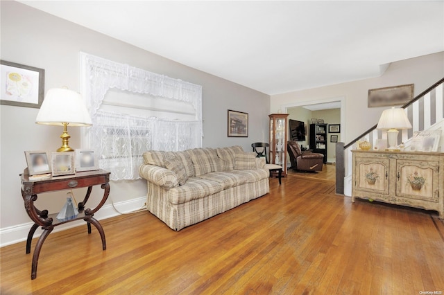 living room featuring wood-type flooring