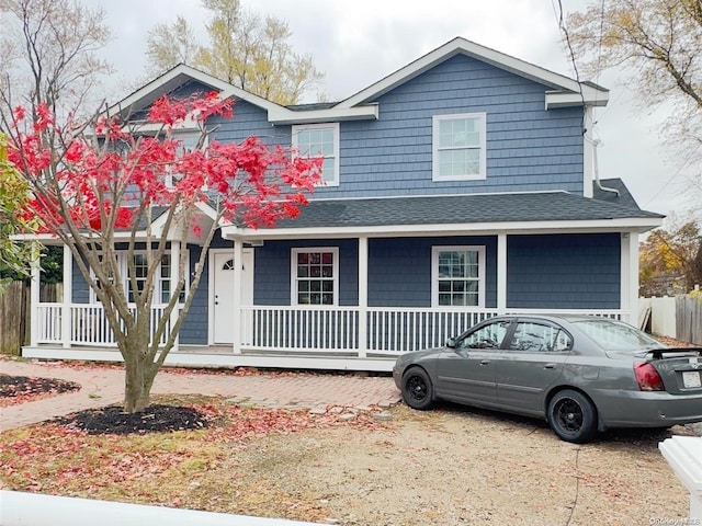 view of front of home featuring covered porch