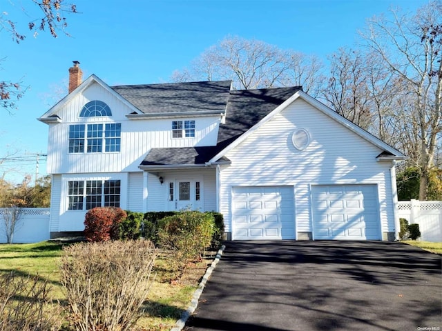 view of front facade with a garage