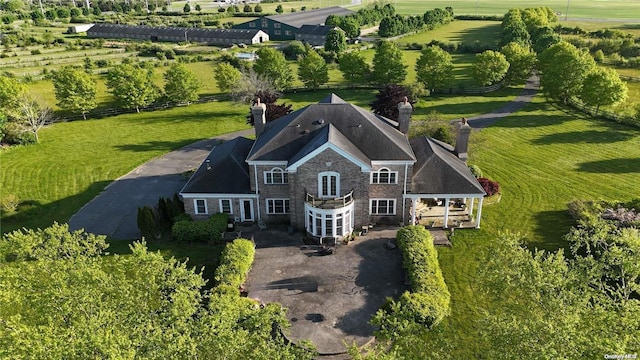 aerial view featuring a rural view