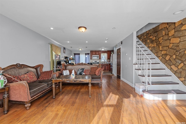 living room featuring hardwood / wood-style flooring