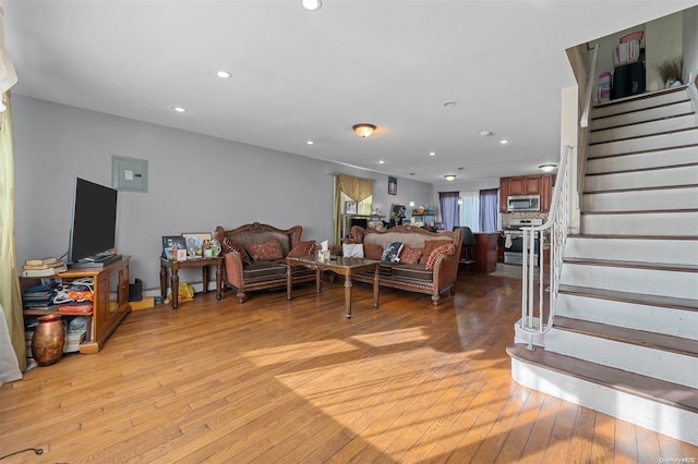 living room featuring light hardwood / wood-style floors