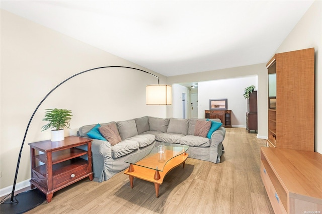 living room with light wood-type flooring