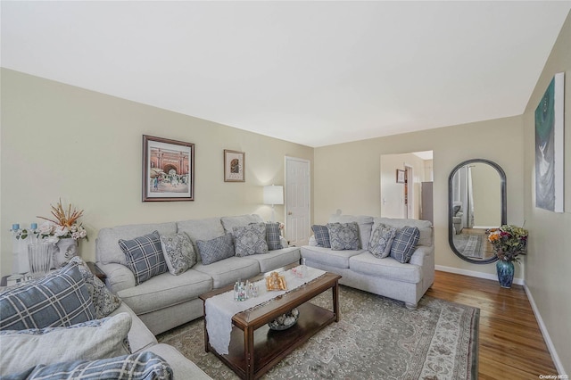 living room featuring hardwood / wood-style floors