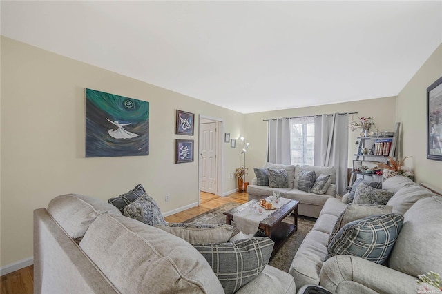 living room featuring hardwood / wood-style flooring