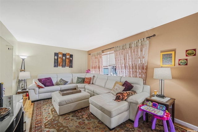 living room featuring hardwood / wood-style floors