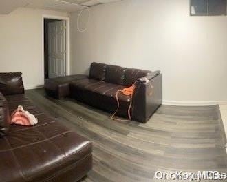 living room with wood-type flooring