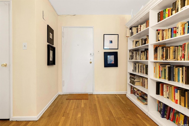 hall featuring light hardwood / wood-style floors