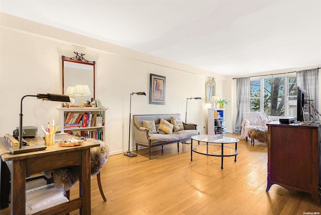 living room featuring light hardwood / wood-style floors