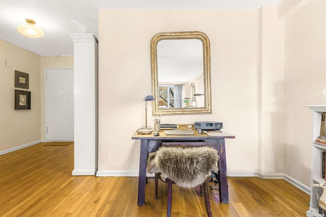 interior space featuring wood-type flooring