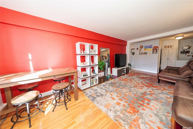 living room featuring hardwood / wood-style flooring