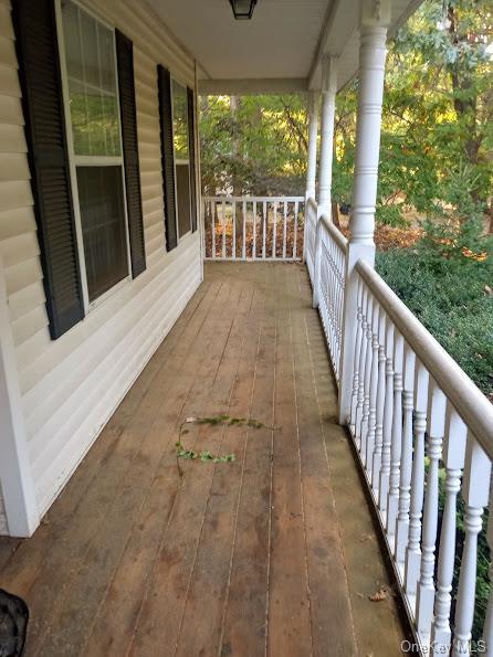 deck with covered porch