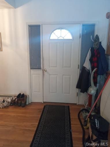 entryway featuring hardwood / wood-style flooring