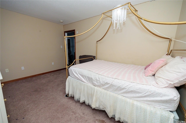 bedroom with carpet