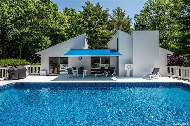13 Van Scoys Path, East Hampton, NY 11937 - view of pool with a grill and a patio