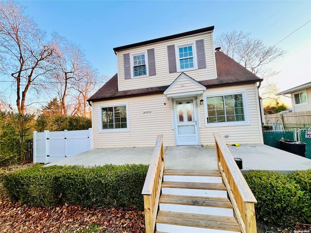 view of front of home with a patio area