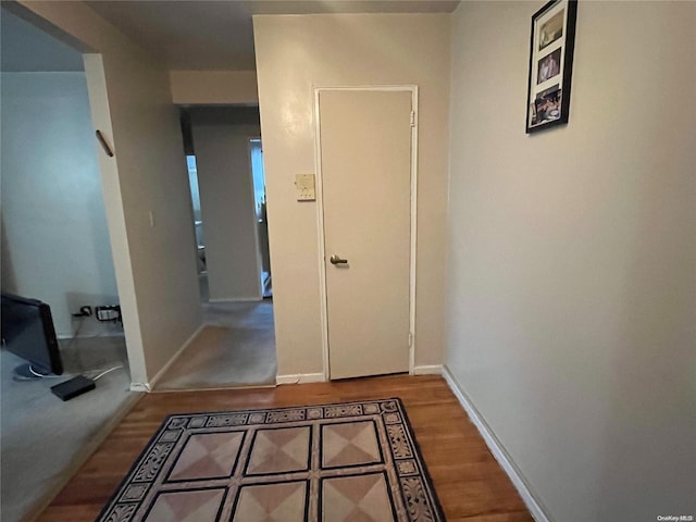 hall featuring hardwood / wood-style flooring