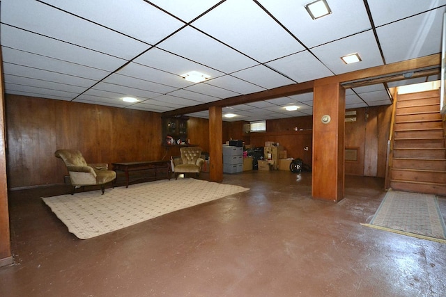 60 Tanglewood Dr, Smithtown, NY 11787 - common area with wood walls and stairs