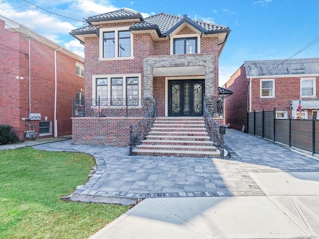 view of front of property featuring french doors