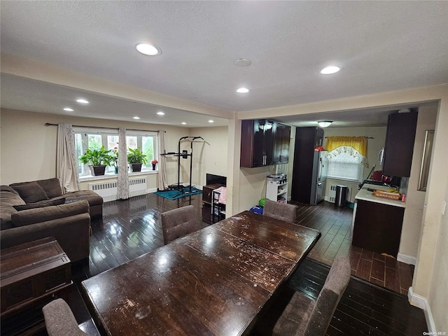 dining area with radiator