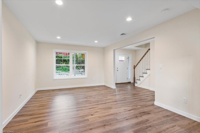 interior space with light hardwood / wood-style floors