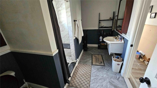 88 Bayview Ave, Lindenhurst, NY 11757 - full bath with tiled shower and vanity