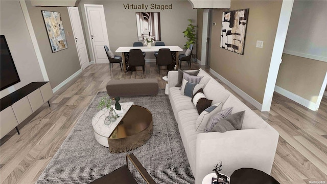 88 Bayview Ave, Lindenhurst, NY 11757 - living area featuring light wood finished floors
