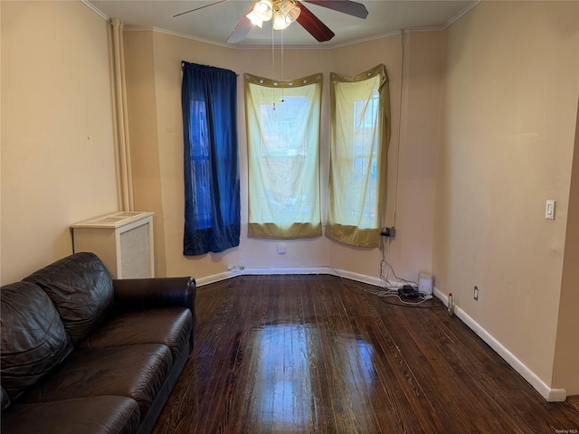 776 Hewitt, Bronx, NY 10455 - unfurnished room featuring baseboards, wood-type flooring, ceiling fan, and crown molding