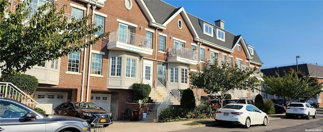 view of building exterior with a garage