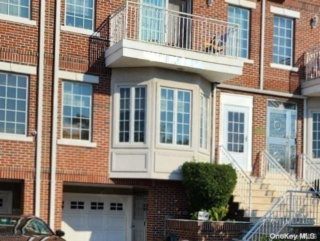 exterior space with a garage