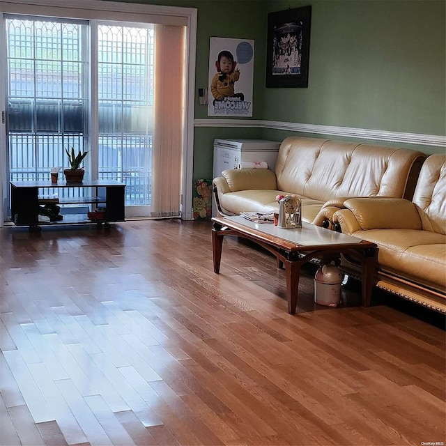 living room featuring hardwood / wood-style flooring