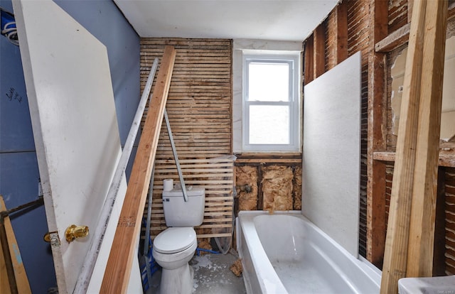 bathroom featuring toilet and a bathing tub