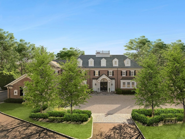 view of front of home with a front yard