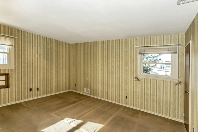 carpeted spare room with a healthy amount of sunlight