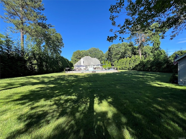 view of yard featuring a swimming pool