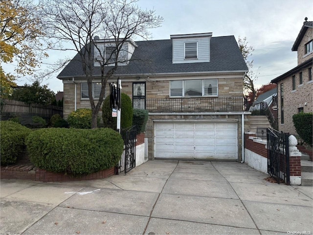 view of front of home with a garage