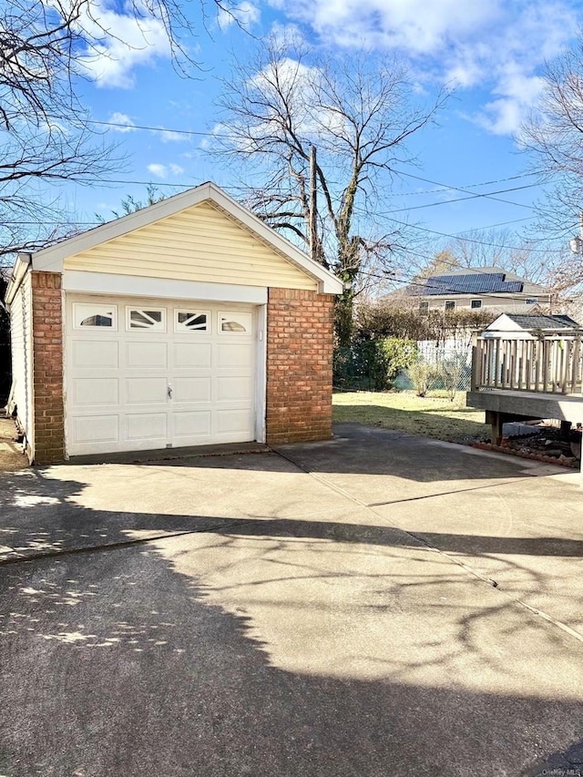 view of garage