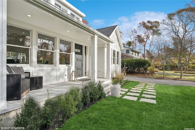 exterior space featuring covered porch