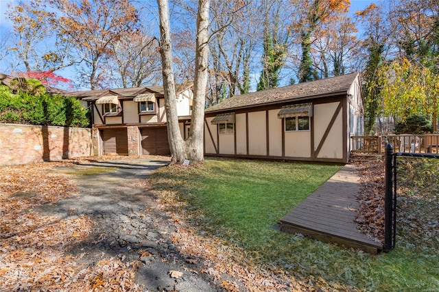 exterior space featuring a garage