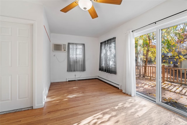 interior space featuring light hardwood / wood-style floors, plenty of natural light, and ceiling fan