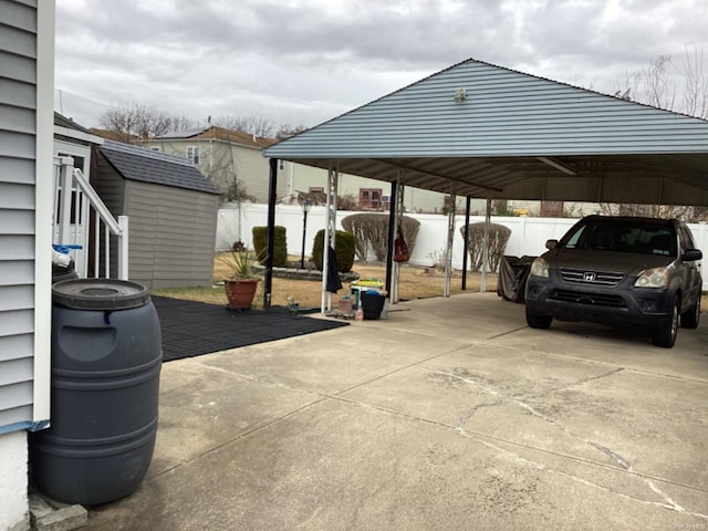 view of car parking featuring a carport