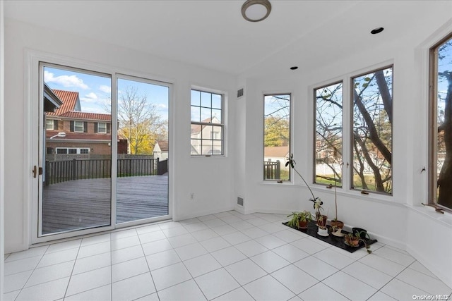 view of unfurnished sunroom