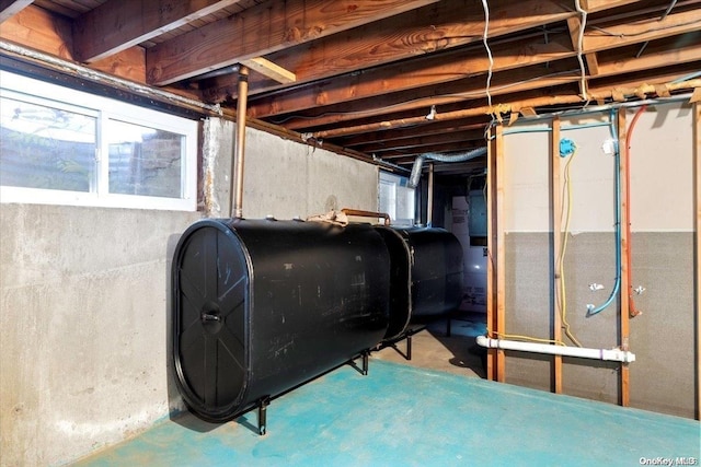basement with heating fuel