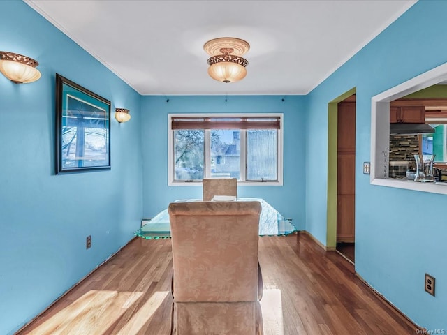 unfurnished dining area with hardwood / wood-style floors