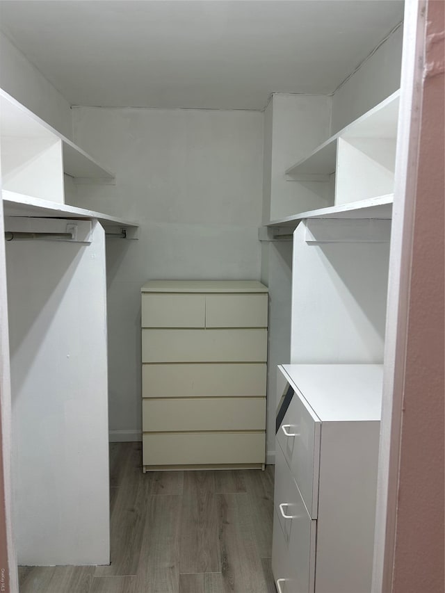 spacious closet with wood-type flooring