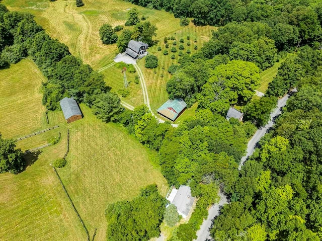 drone / aerial view featuring a rural view