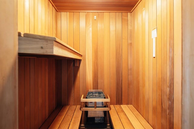 view of sauna