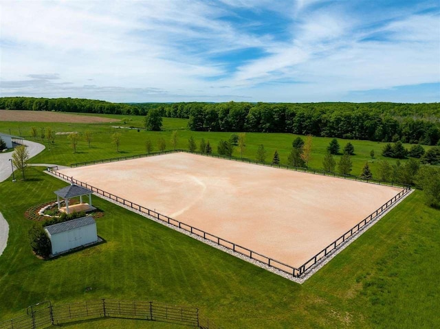exterior space with a rural view
