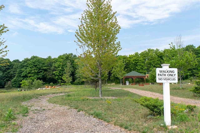 exterior space featuring a gazebo