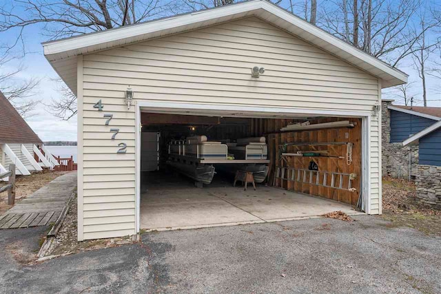 view of garage